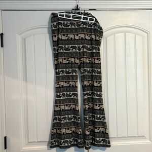 Elephant theme flare pants in size XL